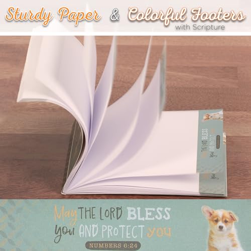 Christian Art Gifts Small Scripture Notepad: May the Lord Bless You Verse - color: Green/Puppy