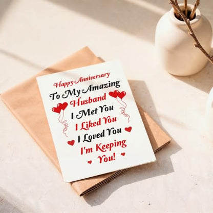 fancu Anniversary Card Gift for Husband Wife - color: ZC-056