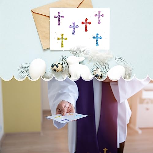 Ctosree 540 Pcs Glitter Christian Crosses Stickers Religious Reward Sticker
