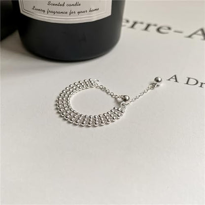 925 Sterling Silver Adjustable Link Chain Rings for Women Daughter - color: Style 2-Silver