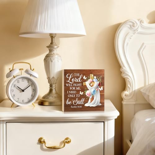 The Lord Will Fight for You Need Only To Be Still Wood Box Sign - color: brown008