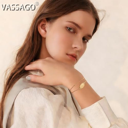VASSAGO Virgin Mary Bracelet for Women Men Double-Sided Virgen de Guadalupe Rosary Bracelet Medal Handmade Braided Rope Catholic Christian Religious Jewelry Gift - color: Gold 11