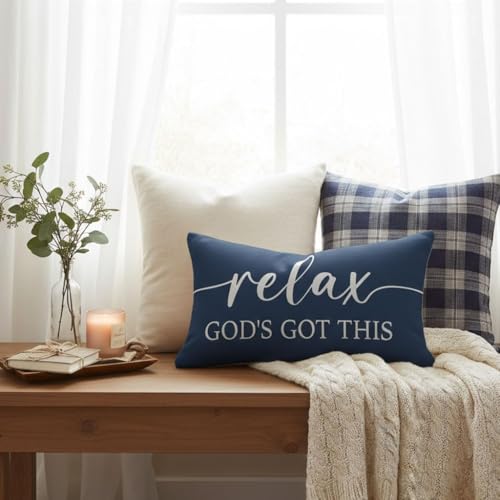 Decorative Throw Pillow Covers 12x20 Inch Set of 2 – Blue - color: Blue