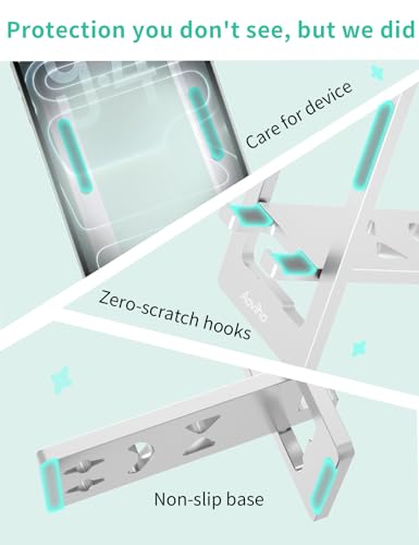 Aoviho Foldable Cell Phone Stand for Desk, Portable Phone Holder,Silver - color: Silver