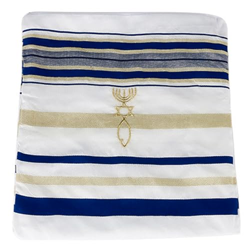 Tallit Prayer Shawl with Bag, Soft Fabric 70"x 20" Tallit Prayer Cloth Israel for Men & Women - color: Blue
