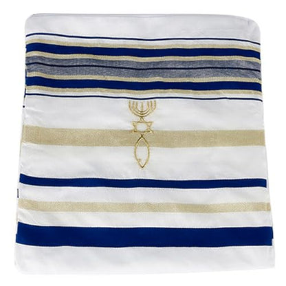 Tallit Prayer Shawl with Bag, Soft Fabric 70"x 20" Tallit Prayer Cloth Israel for Men & Women - color: Blue