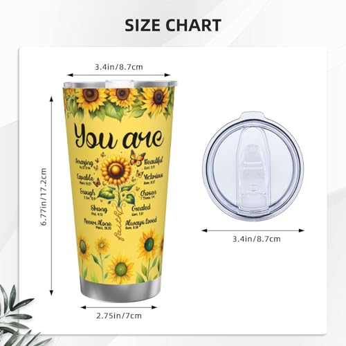 Christian Gifts for Women Faith - Christian Tumblers for Women Bible Gifts - Christian Tumbler Religious Gifts Spiritual Encouragement Inspirational Gifts for Women Stainless Steel Tumbler 20oz - color: Straw Three-piece Set 2