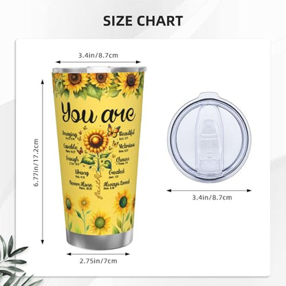Christian Gifts for Women Faith - Christian Tumblers for Women Bible Gifts - Christian Tumbler Religious Gifts Spiritual Encouragement Inspirational Gifts for Women Stainless Steel Tumbler 20oz - color: Straw Three-piece Set 2