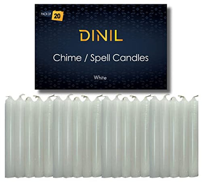 Dinil White Spell Candles, 4 Inch Mini Chime Candles, Set of 20 - color: White, size: 20 Pack