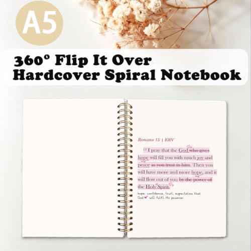 Christian Prayer Bible Spiral Notebook Journal for Women,A5 - color: Bible-Romans 15