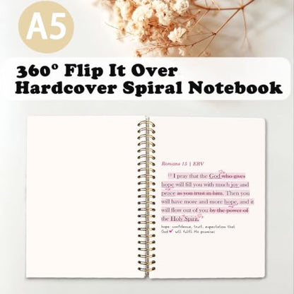 Christian Prayer Bible Spiral Notebook Journal for Women,A5 - color: Bible-Romans 15