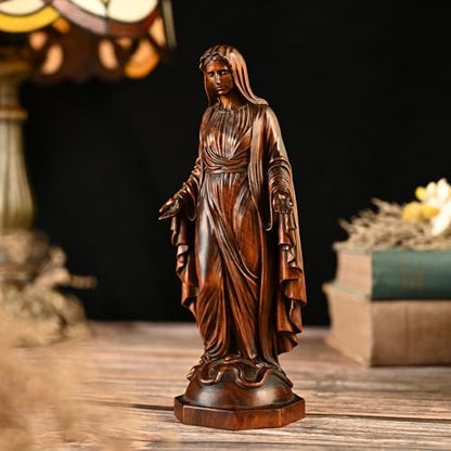 BGCOPPER Wooden Virgin Mary Statue Catholic Mother Mary Figure - 8.6 Inch - color: Virgin Mary, size: 8.6 Inch
