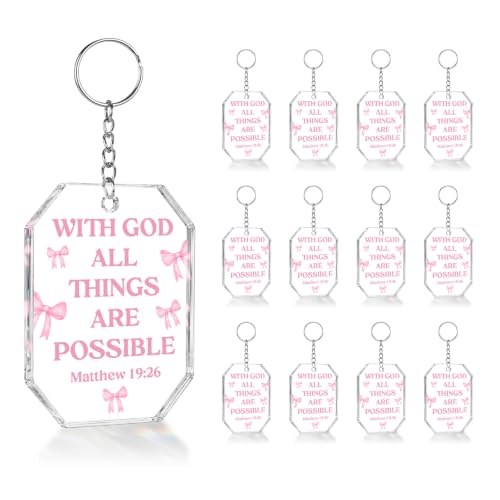 Christian Bible Verse Gifts Bulk, 12 Pcs Bible Verse Keychains Accessories
