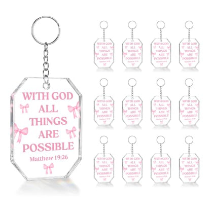 Christian Bible Verse Gifts Bulk, 12 Pcs Bible Verse Keychains Accessories