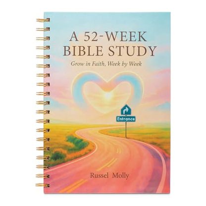 A Journey Through Scripture — A 52-Week Bible Study & Daily Reading Plan, Spiritual Companion & Journal for Women & Teens, Christian Gifts and Bible Study Supplies, Hardcover Spiral-Bound Book(6.9" x 9.8")Paper Notebooks