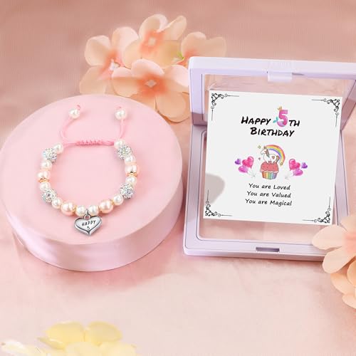 Sereney Birthday Gifts for Girls, 1-16 Year Old Girl Birthday Bracelet Gift - style: 5th Bday