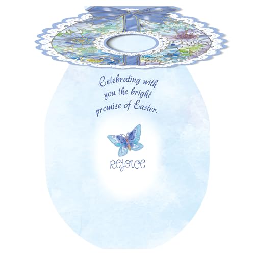 Current Deluxe Die Cut Easter Egg Value Greeting Card Set - Value Pack of 8 Cards for Kids & Adults With White Envelopes, 4 Design Prints, Large 5" x 7" Greetings - color: Die-cut Egg