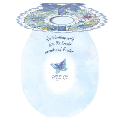 Current Deluxe Die Cut Easter Egg Value Greeting Card Set - Value Pack of 8 Cards for Kids & Adults With White Envelopes, 4 Design Prints, Large 5" x 7" Greetings - color: Die-cut Egg