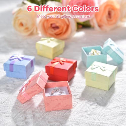 AQUEENLY 24 PCS Ring Boxes Mini Jewelry Gift Box for Ring Earring Pendant - size: 1 Count (Pack of 24)