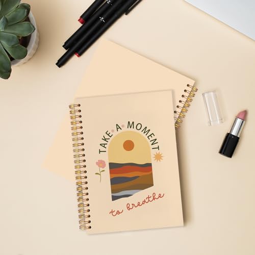 Mental Health Boho Spiral Journal Notebook 5.5x8.3in, Mental Health Gifts, Inspirational Gifts for Women, Motivational Notebooks for Note Taking, Therapy Office Must Haves, Hardcover Notebook Journal - color: Boho-floral