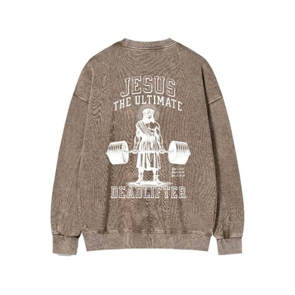 Fall Oversized Crewneck Sweatshirt for Women Men Jesus The Ultimate - color: Coffee, size: 4X-Large