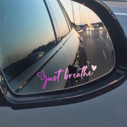 Just Breathe Self Love Car Sticker, Motivational Decal - color: Just Breathe