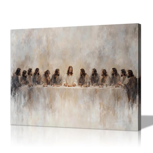 Minimalist the Last Supper Wall Art Jesus Picture Religious Wall Decor - color: Art-02, size: 24"L x 16"W