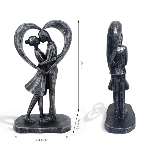 Anniversary Wedding Engagement Gift, Black Heart Statue for Couple - color: Black-heart