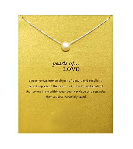 Baydurcan Silvery Necklace for Women Pendant Chain Friendship Necklace Gift - style: Pearl s