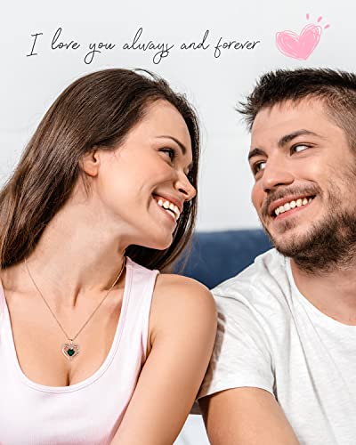 925 Silver Heart Love Necklace Women, Wife Anniversary Jewelry Gift for Her - color: Rose Gold