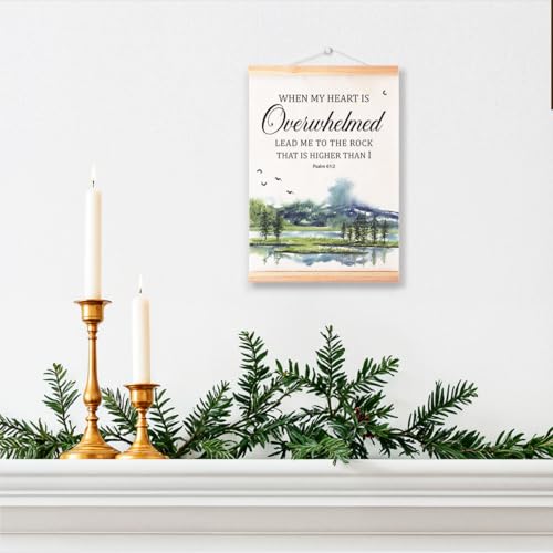 Ybqhd When My Heart Is Overwhelmed Poster Hanger, Bible Verse Wall Art - color: Psalm 61:2