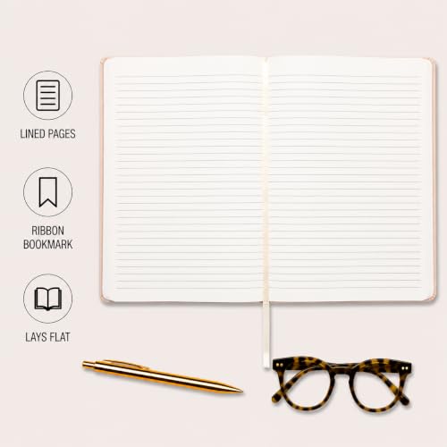 WORLD TRAVELER Large Lined Journal Notebook 256 Ruled White & Ivory Pages - color: Salutations