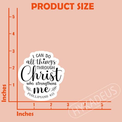 (3Pcs) I Can Do All Things Through Christ - Bible Verse Religious Sticker - color: I Can Do All Things Through Christ Leaves