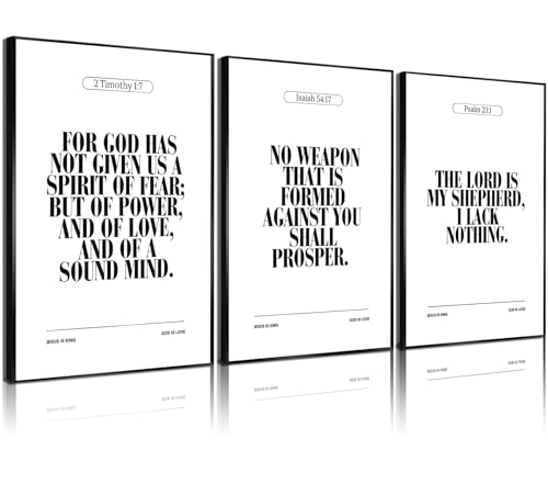 Bible Verse Christian Wall Art, 3 Piece Unframed Scripture Prints, 12x16 - color: Bible Verses, size: 16"L x 12"W