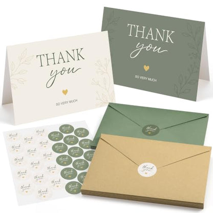 30-pack Thank You Cards Bulk with Envelopes & Stickers, Blank Note Cards