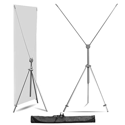 Anley Adjustable X Banner Stand with Travel Bag - Fits Any Banner Size from 23" X 63" to 35" X 78" - Portable Retractable Stand for Business, Trade Shows, Events, and Displays (Banner Not Included)