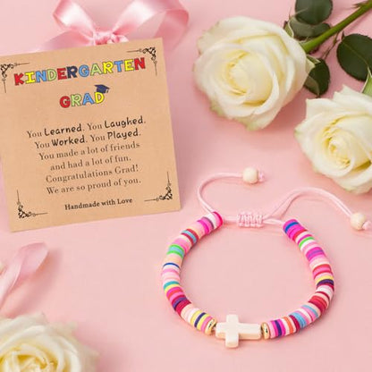 Cute Cross Bracelet Teen Girl Gifts Trendy Stuff Christian Gifts for Kids/Girls/Boys/Teens/Women Jewelry Colorful Jesus Bracelets Christmas Religious Communion Baptism Confirmation Gifts - color: 2-Kindergarten Graduation
