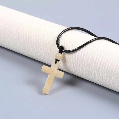 Justinstones Natural Gemstone Carved Cross Reiki Chakra Pendant Necklace 22 Inch - color: 30mm Yellow Jade