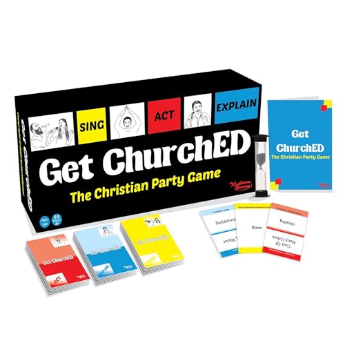 Kulture Games Get ChurchED | The Christian Party Game| Christian Gifts & Cards | Bible Trivia Game | Charades Games | Family & Youth Groups | Bible Quiz (Sing, Act/Charades, Explain) - style: Get ChurchED