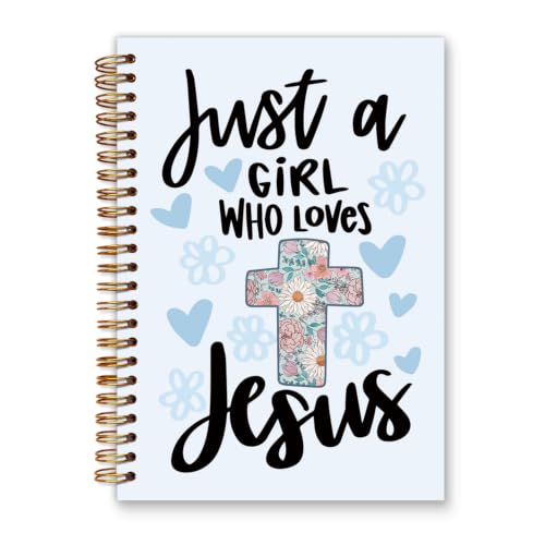 foedor Blue Christian Bible Verse Spiral Notebook Journal, 5.5×8.3 Inch - style: jesus blue