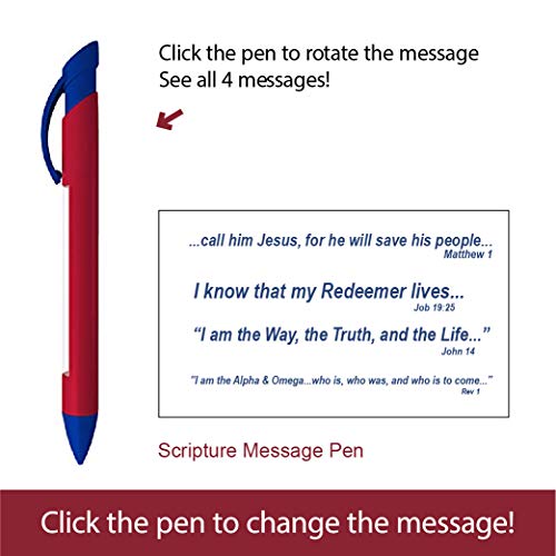 Greeting Pen Bible Verse Pens- God is Love/Lord's Prayer/Names of Jesus Trio Rotating Message 6 Pen Set (36071)