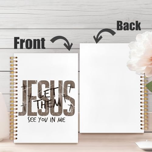 Christian Spiral Notebook 5.5x8.3in, Prayer Journal for Woman Man, Jesus Let Them See You in Me Religious Scripture Bible Hardcover Journal Notebook for Study Work Office - color: Jesus Let Them See You in Me