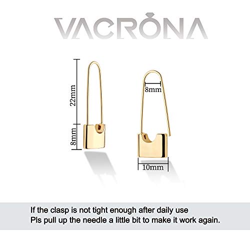 VACRONA Gold Heart Hoop Earrings Huggie Earrings for Women 14k Gold Plated Small Hoops Earrings - color: Big Lock
