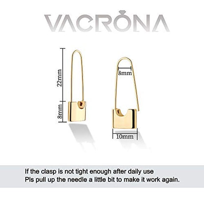 VACRONA Gold Heart Hoop Earrings Huggie Earrings for Women 14k Gold Plated Small Hoops Earrings - color: Big Lock