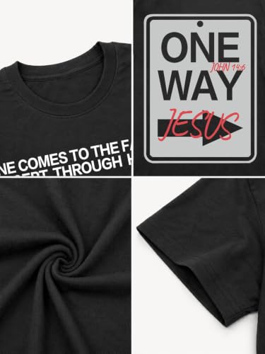 Christian Shirts for Men Jesus Faith Cross Tshirt Bible Verse Tee Tops - color: Black-b, size: Medium