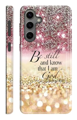 Compatible with Samsung Galaxy A17 5G Case,Case for Samsung Galaxy A17 Double-Layer Full Body Drop Protection,Moo Cow Print Design - color: Diamonds Glitter,Psalm 46:10, size: A17