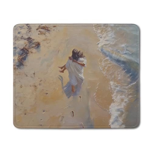 Christian Jesus Mouse Pad, Christian Gifts for Women Faith, Footprints in the Sand Bible Verse Mouse Pads Mousepad for Home Office Dorm Computers Laptop Supplies Desk Accessories, 9.5x7.9 Inch - color: 31Child, size: 9.5L x 7.9W inches