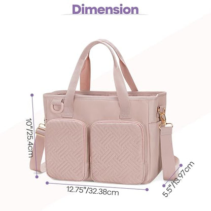 Teamoy Large Bible Bag for Women, Bible Tote Bag Book Cover Case, Pink - color: Pink