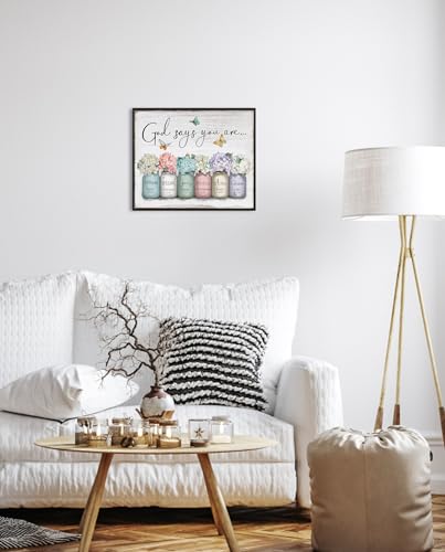 God Says You Are Wall Art, Christian Bible Verse 12" x 15 - color: God Says You Are, size: 12"L x 15"W