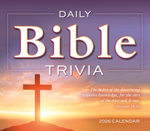 Bible Trivia 2026 Daily Desk Calendar: Boxed Page-a-Day Christian Quiz Calendar with Daily Scripture Facts, Bible Challenges & Faith-Based Fun - color: Bible Trivia